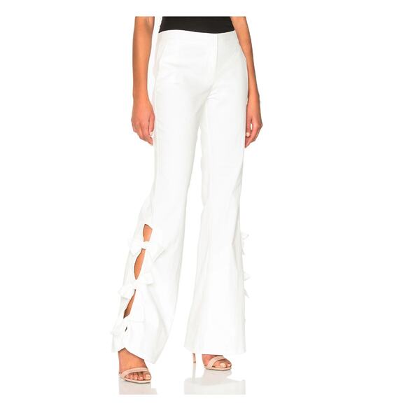 Alexis White Alexander Side Tie Flare Pants Sz Medium - Picture 2 of 13